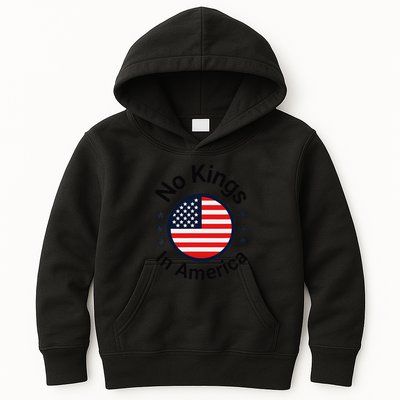 Funny No Kings In America Flag Protest Save Democracy Kids Hoodie