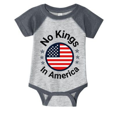 Funny No Kings In America Flag Protest Save Democracy Infant Baby Jersey Bodysuit