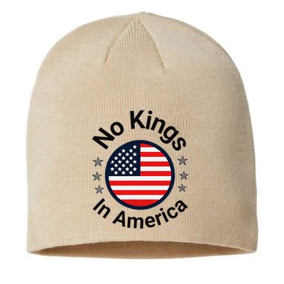 Funny No Kings In America Flag Protest Save Democracy Sustainable Beanie
