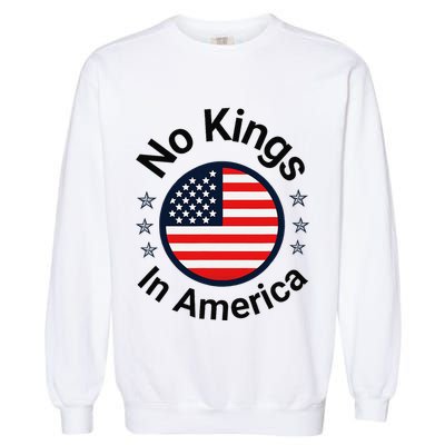 Funny No Kings In America Flag Protest Save Democracy Garment-Dyed Sweatshirt