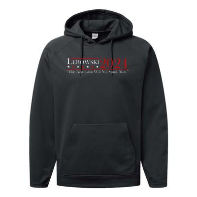 Funny Name Lebowski Political Election Vote 2024 Men Women Performance Fleece Hoodie