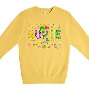 Funny Nurse Lover Mardi Gras Carnival Party Cute Gift Premium Crewneck Sweatshirt