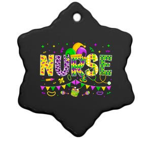 Funny Nurse Lover Mardi Gras Carnival Party Cute Gift Ceramic Star Ornament