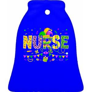 Funny Nurse Lover Mardi Gras Carnival Party Cute Gift Ceramic Bell Ornament