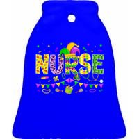 Funny Nurse Lover Mardi Gras Carnival Party Cute Gift Ceramic Bell Ornament