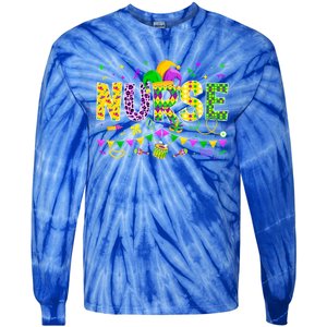 Funny Nurse Lover Mardi Gras Carnival Party Cute Gift Tie-Dye Long Sleeve Shirt