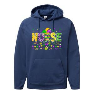 Funny Nurse Lover Mardi Gras Carnival Party Cute Gift Performance Fleece Hoodie