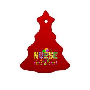 Funny Nurse Lover Mardi Gras Carnival Party Cute Gift Ceramic Tree Ornament