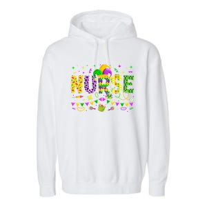 Funny Nurse Lover Mardi Gras Carnival Party Cute Gift Garment-Dyed Fleece Hoodie