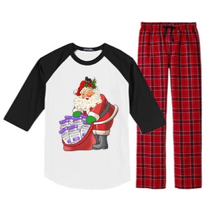 Funny Nurse Life Aesthetic Nurse Christmas Santa Claus Raglan Sleeve Pajama Set