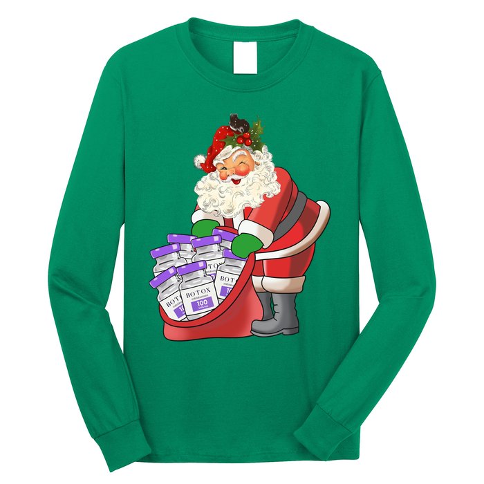 Funny Nurse Life Aesthetic Nurse Christmas Santa Claus Long Sleeve Shirt