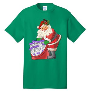 Funny Nurse Life Aesthetic Nurse Christmas Santa Claus Tall T-Shirt