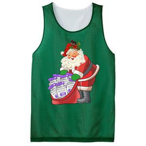 Funny Nurse Life Aesthetic Nurse Christmas Santa Claus Mesh Reversible Basketball Jersey Tank