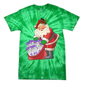 Funny Nurse Life Aesthetic Nurse Christmas Santa Claus Tie-Dye T-Shirt