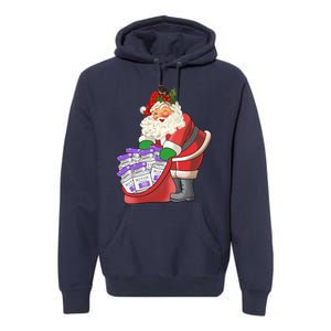 Funny Nurse Life Aesthetic Nurse Christmas Santa Claus Premium Hoodie