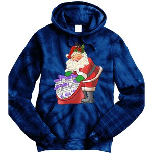 Funny Nurse Life Aesthetic Nurse Christmas Santa Claus Tie Dye Hoodie