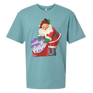 Funny Nurse Life Aesthetic Nurse Christmas Santa Claus Sueded Cloud Jersey T-Shirt