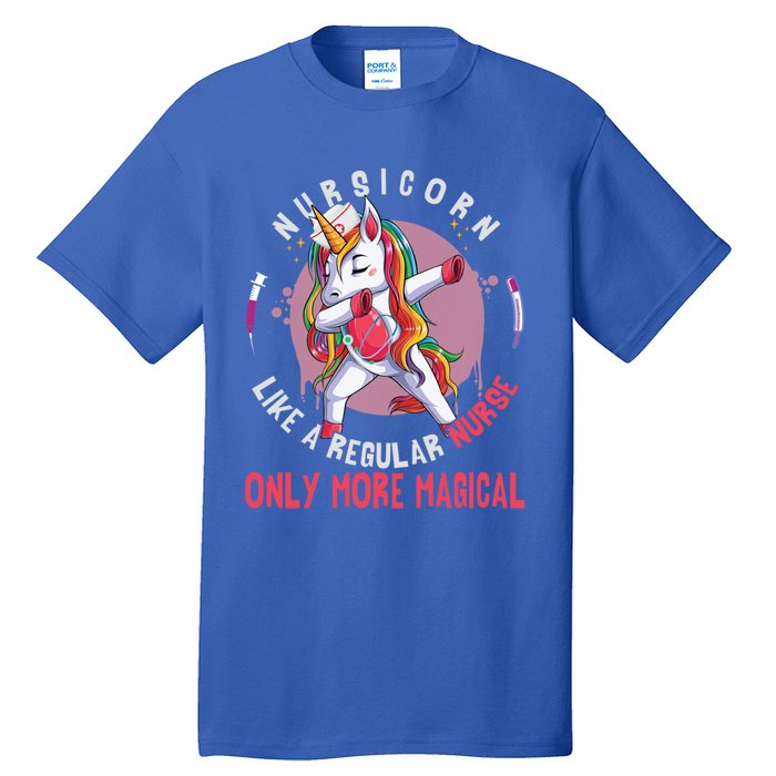 Funny Nursing Lover Nursicorn Graphic Magical Nurse Gift Tall T-Shirt