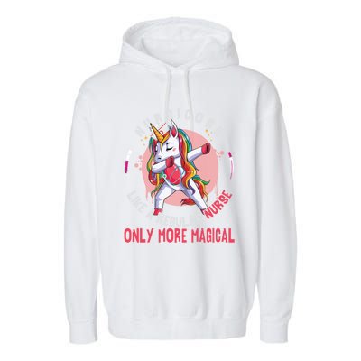 Funny Nursing Lover Nursicorn Graphic Magical Nurse Gift Garment-Dyed Fleece Hoodie