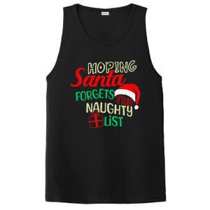 Funny Naughty List Hoping Santa Forgets The Naughty List PosiCharge Competitor Tank