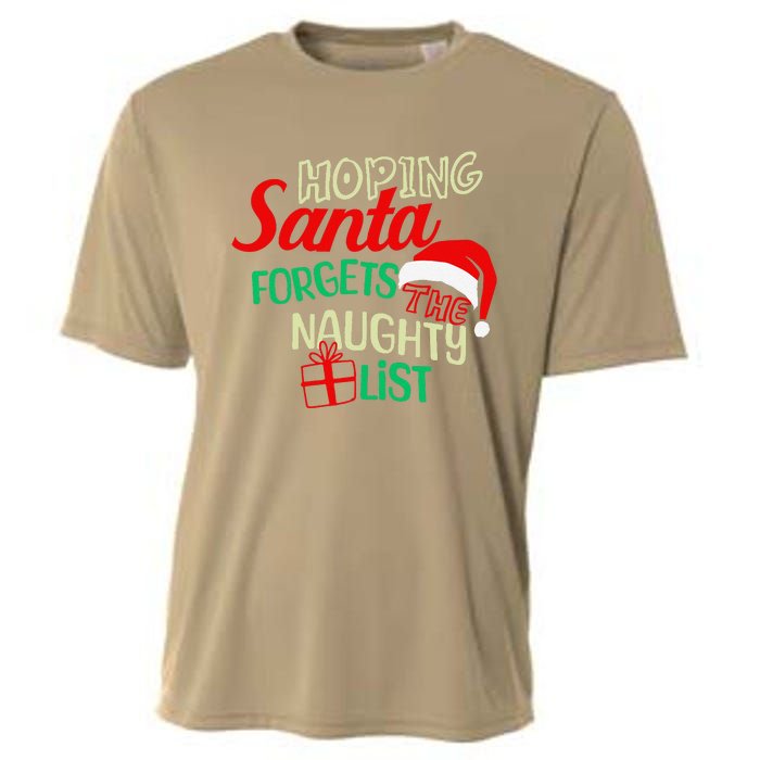 Funny Naughty List Hoping Santa Forgets The Naughty List Cooling Performance Crew T-Shirt