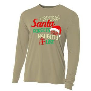 Funny Naughty List Hoping Santa Forgets The Naughty List Cooling Performance Long Sleeve Crew