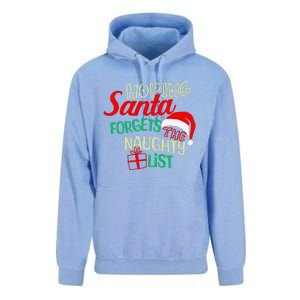 Funny Naughty List Hoping Santa Forgets The Naughty List Unisex Surf Hoodie