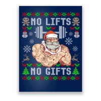 Funny No Lifts No Gifts Ugly Christmas Workout Powerlifting Poster