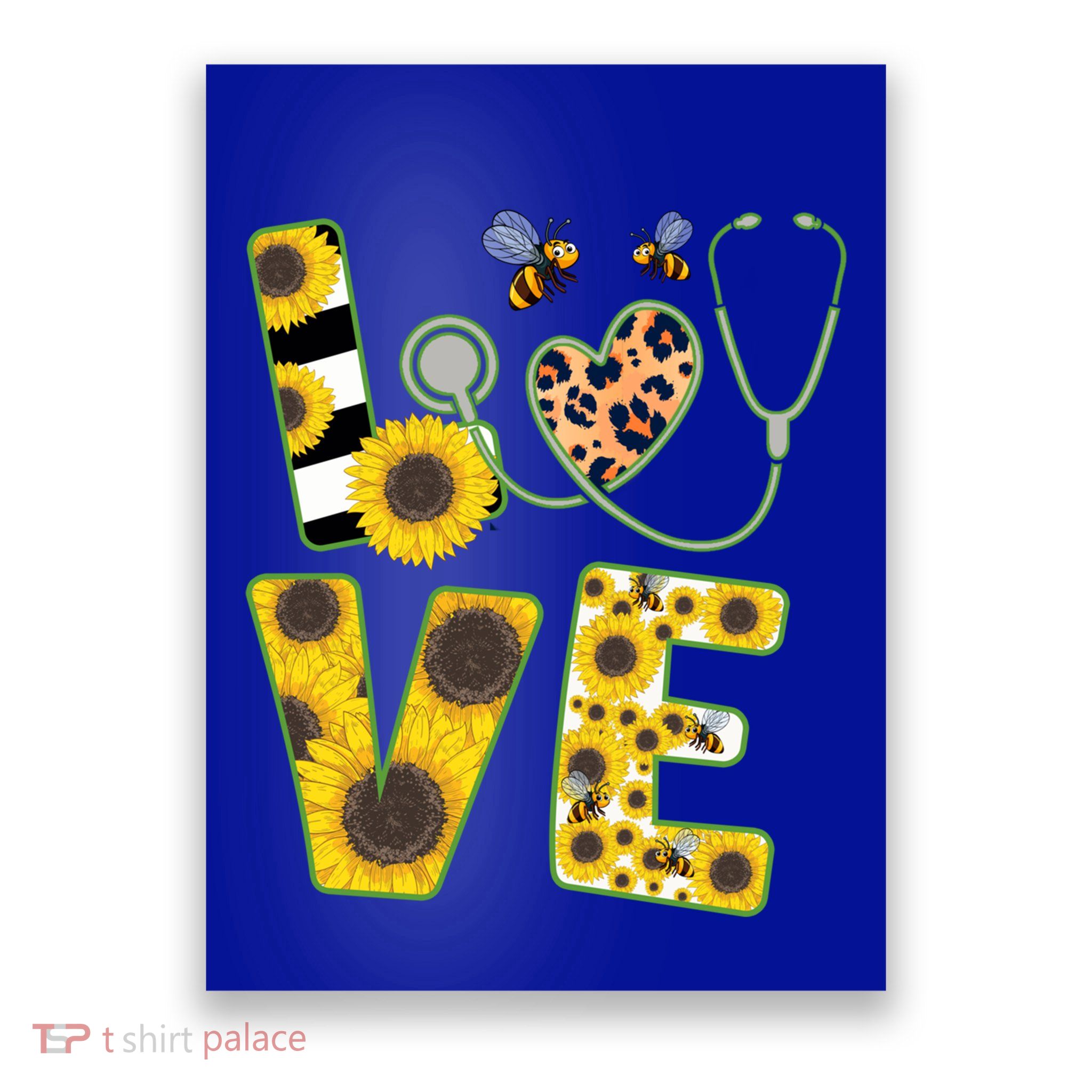 Future Nurse Love Nurse Sunflower Leopard Stethoscope Nurse Gift Poster