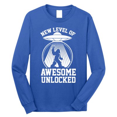 Funny New Level Of Awesome Unlocked Ufo Bigfoot Sasquatch Gift Long Sleeve Shirt