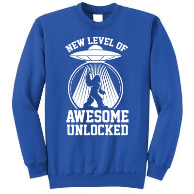 Funny New Level Of Awesome Unlocked Ufo Bigfoot Sasquatch Gift Sweatshirt