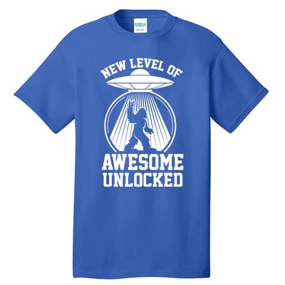 Funny New Level Of Awesome Unlocked Ufo Bigfoot Sasquatch Gift Tall T-Shirt