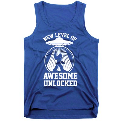 Funny New Level Of Awesome Unlocked Ufo Bigfoot Sasquatch Gift Tank Top