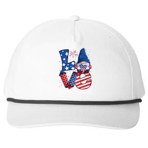 Forensic Nurse Love 4th Of July Gnome Usa Patriotic Gift Snapback Five-Panel Rope Hat