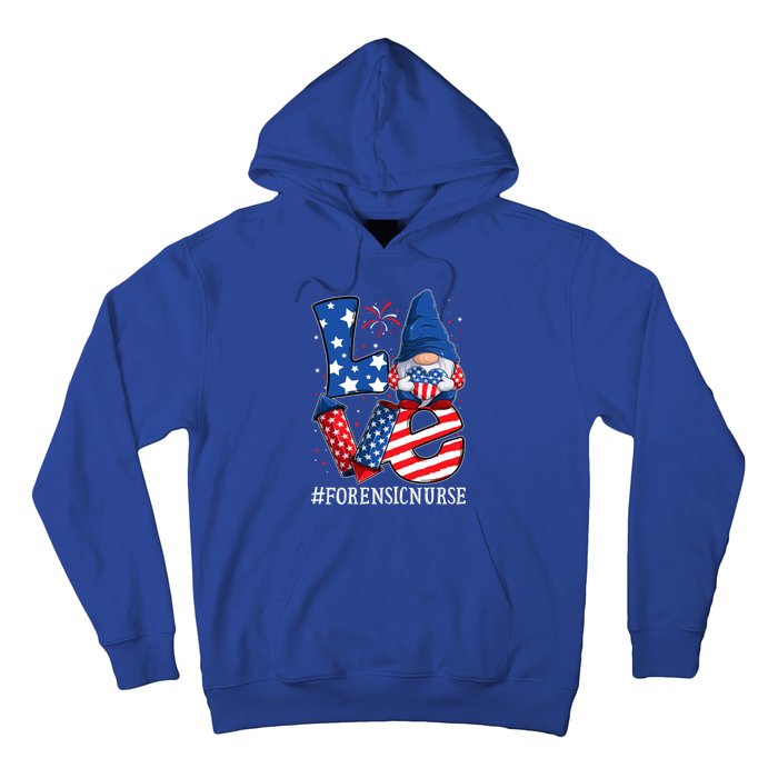 Forensic Nurse Love 4th Of July Gnome Usa Patriotic Gift Hoodie