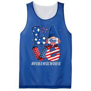 Forensic Nurse Love 4th Of July Gnome Usa Patriotic Gift Mesh Reversible Basketball Jersey Tank