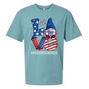 Forensic Nurse Love 4th Of July Gnome Usa Patriotic Gift Sueded Cloud Jersey T-Shirt