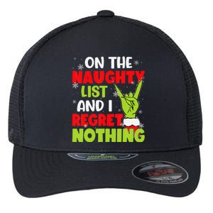 Funny Naughty List Family Christmas Santa Gift Flexfit Unipanel Trucker Cap