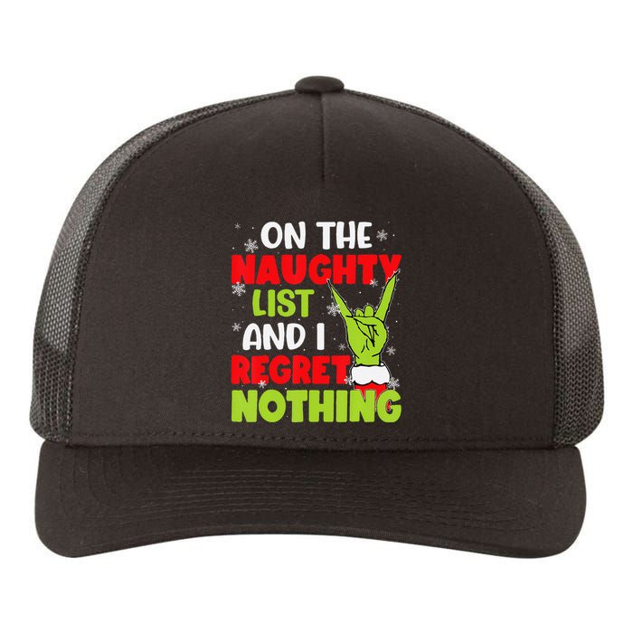 Funny Naughty List Family Christmas Santa Gift Yupoong Adult 5-Panel Trucker Hat