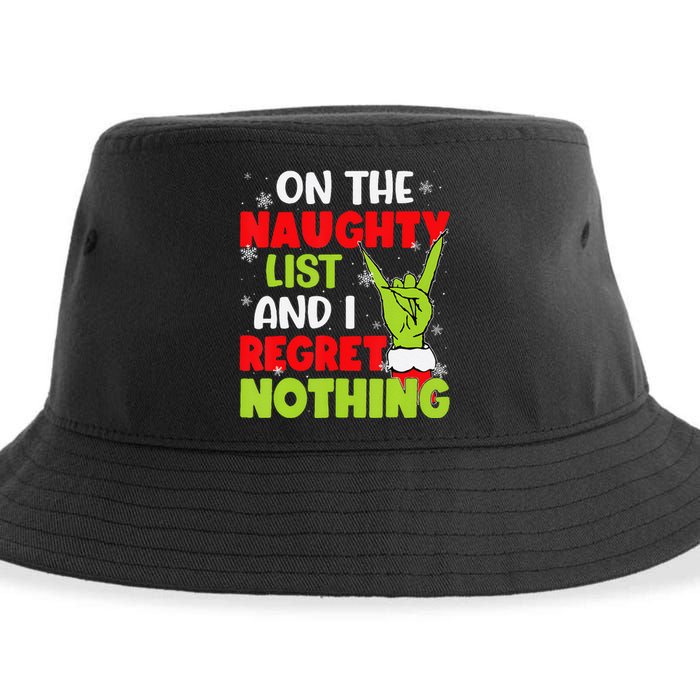 Funny Naughty List Family Christmas Santa Gift Sustainable Bucket Hat