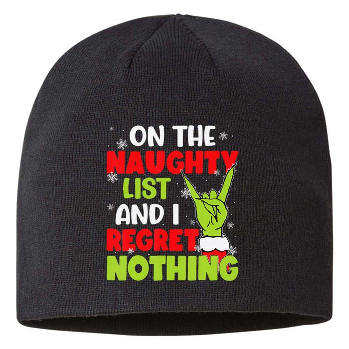 Funny Naughty List Family Christmas Santa Gift Sustainable Beanie