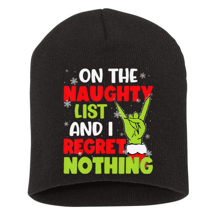 Funny Naughty List Family Christmas Santa Gift Short Acrylic Beanie