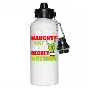 Funny Naughty List Family Christmas Santa Gift Aluminum Water Bottle