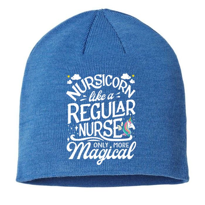 Funny Nursing Lover Nursicorn Graphic And Nurse Gift Sustainable Beanie