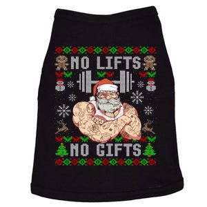 Funny No Lifts No Gifts Ugly Christmas Workout Powerlifting Long Sleeve Doggie Tank