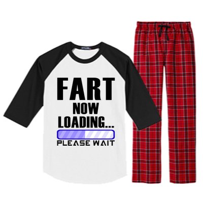 Fart Now Loading Funny Dad Joke Funny Gift Raglan Sleeve Pajama Set