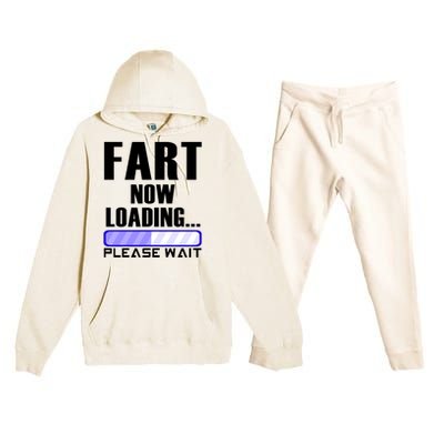 Fart Now Loading Funny Dad Joke Funny Gift Premium Hooded Sweatsuit Set