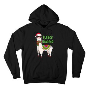 Fleece Navidad Llama Spanish Christmas Llama Hoodie