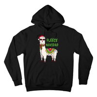 Fleece Navidad Llama Spanish Christmas Llama Hoodie