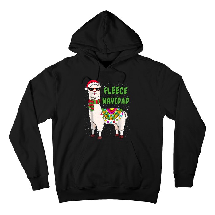 Fleece Navidad Llama Spanish Christmas Llama Hoodie